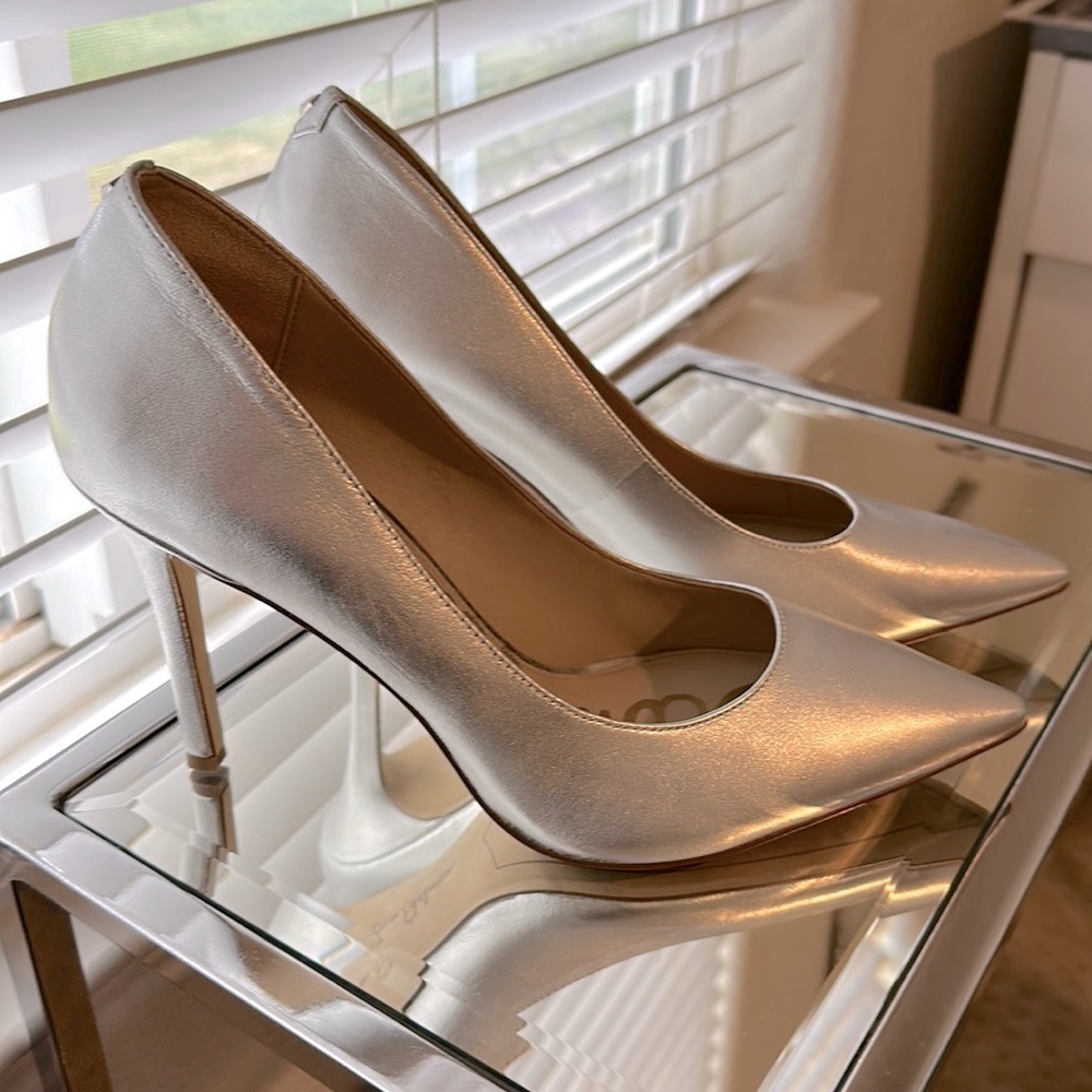 Sam Edelman Hazel  silver heels sz 10